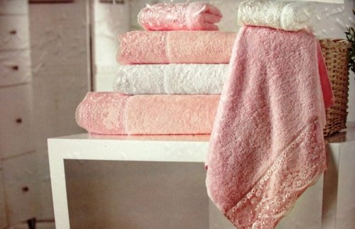 Полотенце для ванной Maison Dor JULIA BAMBU хлопковая/бамбуковая махра розовый 85х150, фото, фотография