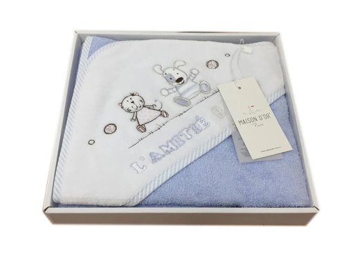 Детское полотенце-уголок Maison Dor LAMITE хлопковая махра голубой 76х76, фото, фотография