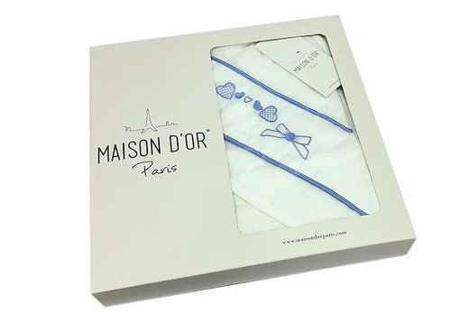 Детское полотенце-уголок Maison Dor PAPILLON хлопковая махра голубой 75х100, фото, фотография