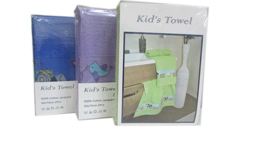 Набор детских полотенец 50х70 см (2 шт.) Maison Dor KIDS TOWEL хлопковая махра зелёный, фото, фотография