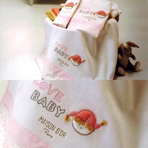 Подарочный набор детских полотенец Maison Dor LOVE BABY хлопковая махра 30х50, 50х70, 70х130 розовый, фото, фотография