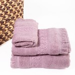 Подарочный набор полотенец для ванной 3 пр. Maison Dor SUZANNE хлопковая махра фиолетовый, фото, фотография