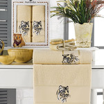 Подарочный набор полотенец для ванной 50х90, 70х140 Merzuka ASLAN хлопковая махра бежевый, фото, фотография