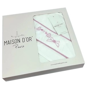 Детское полотенце-уголок Maison Dor PAPILLON хлопковая махра розовый 75х100