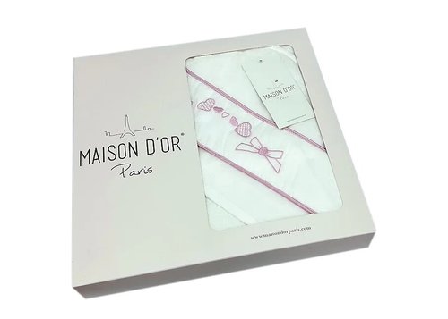 Детское полотенце-уголок Maison Dor PAPILLON хлопковая махра розовый 75х100, фото, фотография