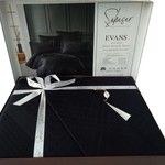 Постельное белье Saheser EVANS хлопковый сатин черный евро, фото, фотография