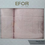 Подарочный набор полотенец для ванной 50х90, 70х140 Efor SARMASIK хлопковая махра светло-розовый, фото, фотография