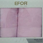 Подарочный набор полотенец для ванной 50х90, 70х140 Efor NAZENDE хлопковая махра розовый, фото, фотография