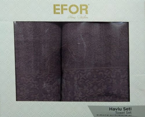 Подарочный набор полотенец для ванной 50х90, 70х140 Efor NAZENDE хлопковая махра фиолетовый, фото, фотография