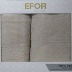 Подарочный набор полотенец для ванной 50х90, 70х140 Efor NAZENDE хлопковая махра бежевый, фото, фотография