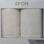 Подарочный набор полотенец для ванной 50х90, 70х140 Efor GORDON хлопковая махра кремовый, фото, фотография