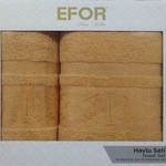 Подарочный набор полотенец для ванной 50х90, 70х140 Efor BUMERANG хлопковая махра горчичный, фото, фотография