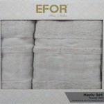 Подарочный набор полотенец для ванной 50х90, 70х140 Efor BUMERANG хлопковая махра светло-серый, фото, фотография