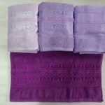 Набор полотенец для ванной 4 шт. Luzz CTN-10 хлопковая махра фиолетовый 70х140, фото, фотография