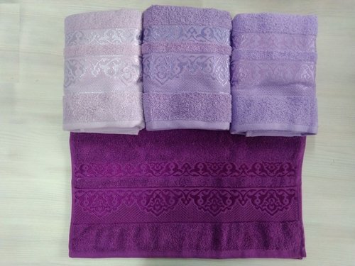 Набор полотенец для ванной 4 шт. Luzz CTN-10 хлопковая махра фиолетовый 70х140, фото, фотография