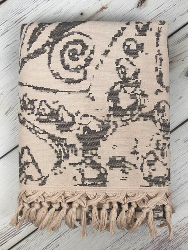 Пляжное полотенце, парео, палантин (пештемаль) Pupilla LAGUN хлопок дымчатый 90х170, фото, фотография