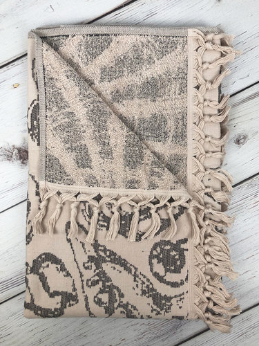 Пляжное полотенце, парео, палантин (пештемаль) Pupilla LAGUN хлопок дымчатый 90х170, фото, фотография