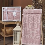 Подарочный набор полотенец для ванной 50х90, 70х140 Philippus EDNA хлопковая махра светло-розовый, фото, фотография