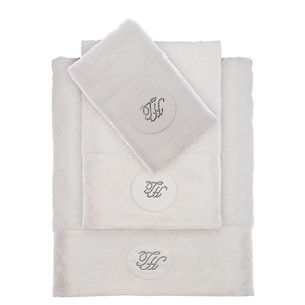 Подарочный набор полотенец для ванной 2 пр. Tivolyo Home GRANT хлопковая махра белый