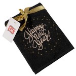 Полотенце TAC HAPPY NEW YEAR хлопковая махра антрацит 50х90, фото, фотография