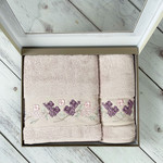 Набор полотенец для ванной в подарочной упаковке 50х90, 70х140 Pupilla EVA хлопковая махра V7, фото, фотография