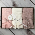 Подарочный набор полотенец-салфеток 3 шт. Pupilla VITA бамбуковая махра V1, фото, фотография