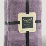 Набор полотенец для ванной 50х90(1), 70х140(1) Karna SOLID хлопковая махра сиреневый, фото, фотография