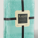 Набор полотенец для ванной 50х90(1), 70х140(1) Karna SOLID хлопковая махра зелёный, фото, фотография