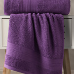 Набор полотенец для ванной 50х90(1), 70х140(1) Karna SOLID хлопковая махра фиолетовый, фото, фотография