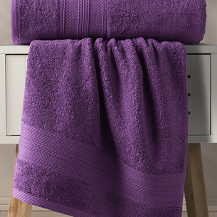 Набор полотенец для ванной 50х90(1), 70х140(1) Karna SOLID хлопковая махра фиолетовый