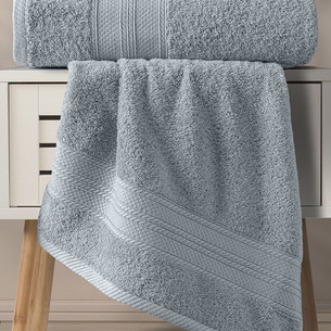 Набор полотенец для ванной 50х90(1), 70х140(1) Karna SOLID хлопковая махра серый