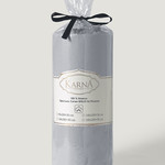 Простынь на резинке Karna SOLID хлопковый сатин серый 180х200+30, фото, фотография