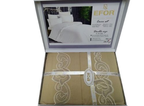 Постельное белье Efor RANFORCE ZARIF хлопковый ранфорс капучино евро, фото, фотография