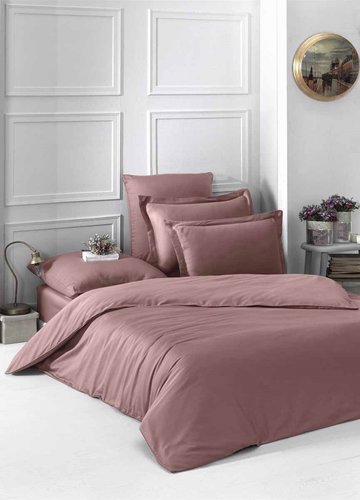 Постельное белье Karna LOFT хлопковый сатин грязно-розовый 1,5 спальный, фото, фотография