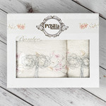 Набор полотенец для ванной в подарочной упаковке 2 пр. Pupilla ROSE LINDA бамбуковая махра V1, фото, фотография