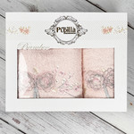 Набор полотенец для ванной в подарочной упаковке 2 пр. Pupilla ROSE LINDA бамбуковая махра V2, фото, фотография