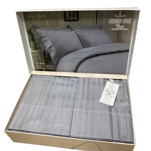 Постельное белье Maison Dor NEW RAILS хлопковый сатин-жаккард серый 1,5 спальный