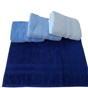 Набор полотенец для ванной 4 шт. Luzz CTN-35 хлопковая махра синий 50х90