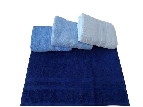 Набор полотенец для ванной 4 шт. Luzz CTN-35 хлопковая махра синий 50х90, фото, фотография