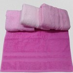 Набор полотенец для ванной 4 шт. Luzz CTN-35 хлопковая махра розовый 70х140, фото, фотография