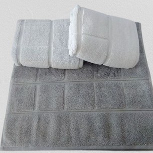 Набор полотенец для ванной 3 шт. Luzz MIC-1 хлопковая махра серый 70х140