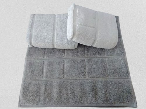 Набор полотенец для ванной 3 шт. Luzz MIC-1 хлопковая махра серый 70х140, фото, фотография