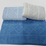 Набор полотенец для ванной 3 шт. Luzz MIC-2 хлопковая махра синий 50х90, фото, фотография