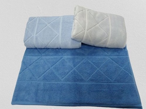 Набор полотенец для ванной 3 шт. Luzz MIC-2 хлопковая махра синий 50х90, фото, фотография