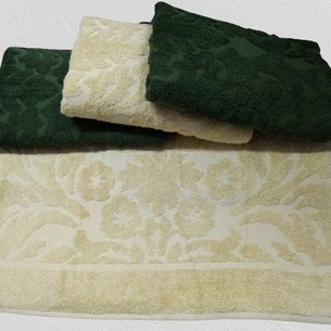 Набор полотенец для ванной 4 шт. Luzz SULTAN хлопковая махра зелено-желтый 50х90
