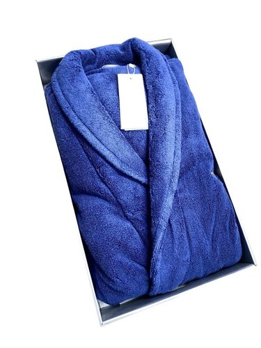 Халат мужской Maison Dor VALENTIN хлопковая махра синий XL, фото, фотография