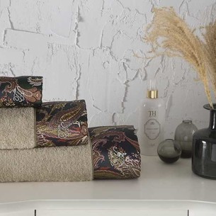 Подарочный набор полотенец-салфеток 30х50 см (2 шт.) Tivolyo Home VERSALITE хлопковая махра бежевый