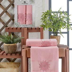 Подарочный набор полотенец для ванной 50х90, 70х140 Merzuka DAYSTAR хлопковая махра розовый