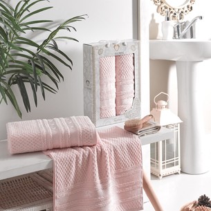 Подарочный набор полотенец для ванной 50х90, 70х140 Two Dolphins ZENIT хлопковая махра светло-розовый