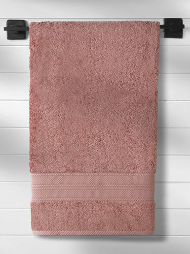Полотенце для ванной Karna SOLID хлопковая махра грязно-розовый 90х180, фото, фотография